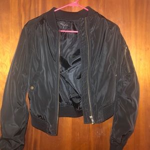 Romeo &Juliet Couture  black cropped bomber jacket